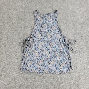 Don't Ask Why Tank Top Womens S Paisley Side Tied Closure Boat Neck Sleeveless‎